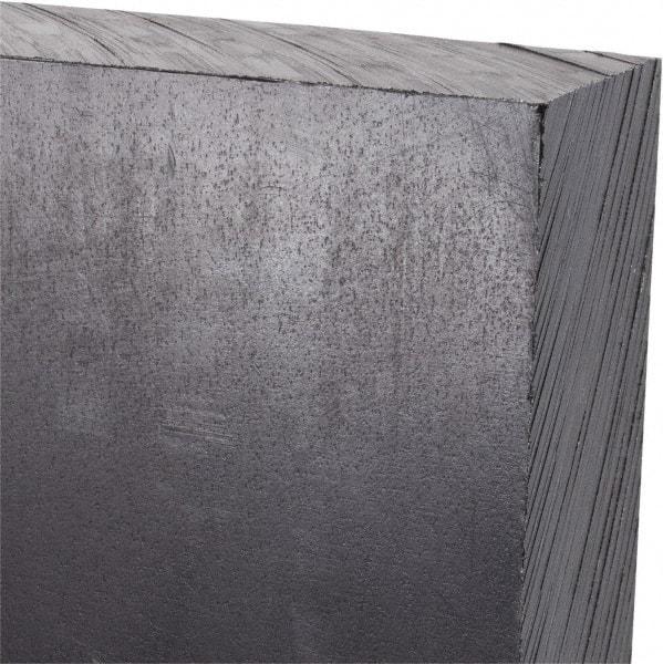 Made in USA - 1-1/2" Thick x 12" Wide x 3' Long, Polyethylene (UHMW) Sheet - Black, Antistatic Grade - Industrial Tool & Supply