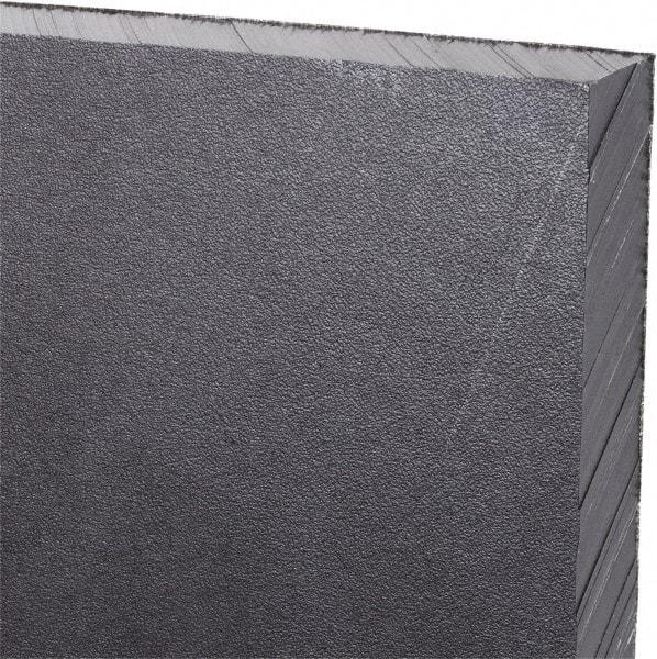 Made in USA - 1/2" Thick x 24" Wide x 2' Long, Polyethylene (UHMW) Sheet - Black, Antistatic Grade - Industrial Tool & Supply