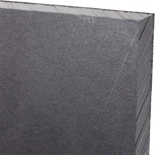 Made in USA - 1/2" Thick x 24" Wide x 3' Long, Polyethylene (UHMW) Sheet - Black, Antistatic Grade - Industrial Tool & Supply