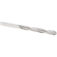 SGS - 6.1mm 118° Solid Carbide Jobber Drill - Bright Finish, Right Hand Cut, Spiral Flute, Straight Shank, 101mm OAL, Four Facet Point - Industrial Tool & Supply