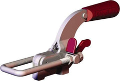 De-Sta-Co - 4,001.6 Lb Capacity, Horizontal, U Hook, Weldable Base, Carbon Steel Pull Action Latch Clamp - 3-1/2" Drawing Movement, 10.19" OAL, Threaded U Hook, Straight Handle - Industrial Tool & Supply