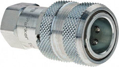 Parker - 3/8 NPSF Steel Hydraulic Hose Female Pipe Thread Coupler - 10,000 psi, 6 GPM - Industrial Tool & Supply