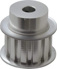 Power Drive - 12 Tooth, 3/8" Inside x 1.402" Outside Diam, Hub & Flange Timing Belt Pulley - 3/4" Belt Width, 1.432" Pitch Diam, 1" Face Width, Aluminum - Industrial Tool & Supply