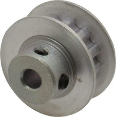 Power Drive - 12 Tooth, 3/16" Inside x 0.744" Outside Diam, Hub & Flange Timing Belt Pulley - 1/4" Belt Width, 0.764" Pitch Diam, 0.438" Face Width, Aluminum - Industrial Tool & Supply