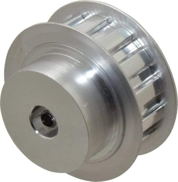 Power Drive - 14 Tooth, 3/8" Inside x 1.641" Outside Diam, Hub & Flange Timing Belt Pulley - 1/2" Belt Width, 1.671" Pitch Diam, 0.719" Face Width, Aluminum - Industrial Tool & Supply
