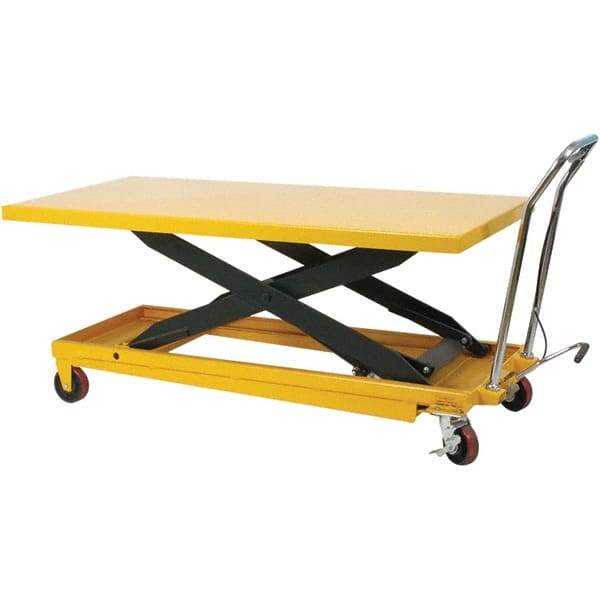 Wesco Industrial Products - 1,100 Lb Capacity Long Deck Hydraulic Scissor Lift Table - 11-1/4" to 36" Lift Height, 63" Platform Length x 32" Platform Width - Industrial Tool & Supply