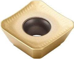 Seco - SEEX09T3 ME07 Grade F40M Carbide Milling Insert - TiAlN/TiN Finish, 0.156" Thick, 3/8" Inscribed Circle - Industrial Tool & Supply