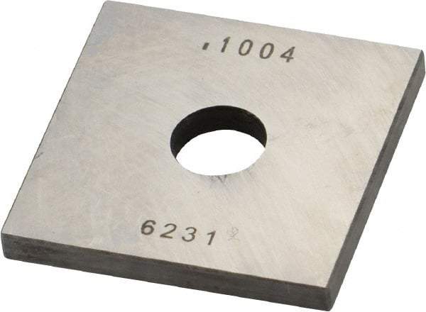 Value Collection - 0.1004" Square Steel Gage Block - Accuracy Grade 0, Includes NIST Traceability Certification - Industrial Tool & Supply