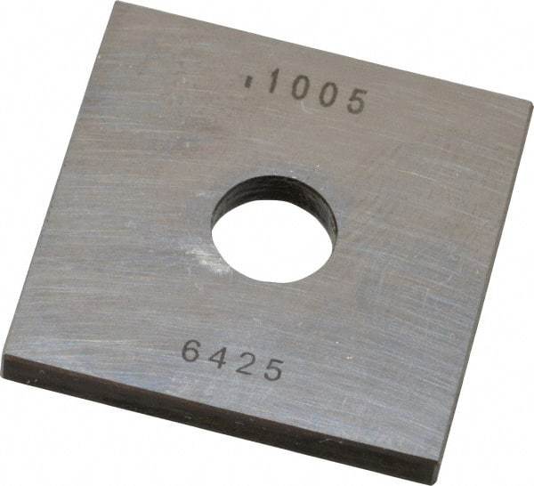 Value Collection - 0.1005" Square Steel Gage Block - Accuracy Grade 0, Includes NIST Traceability Certification - Industrial Tool & Supply