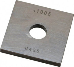 Value Collection - 0.1005" Square Steel Gage Block - Accuracy Grade 0, Includes NIST Traceability Certification - Industrial Tool & Supply