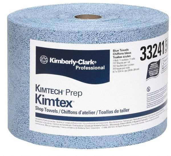 Kimtech - Dry Clean Room/Lab/Critical Task Wipes - Jumbo Roll, 13-3/8" x 9-5/8" Sheet Size, Blue - Industrial Tool & Supply