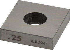Value Collection - 0.25" Square Steel Gage Block - Accuracy Grade 0, Includes NIST Traceability Certification - Industrial Tool & Supply