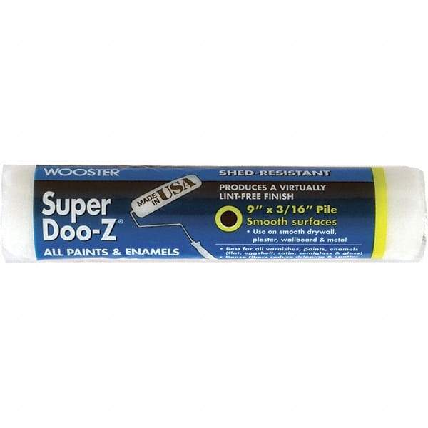 Wooster Brush - 3/16" Nap, 9" Wide Paint Roller Cover - Smooth Texture, Woven - Industrial Tool & Supply