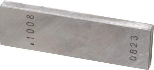 Value Collection - 0.1008" Rectangular Steel Gage Block - Accuracy Grade 0, Includes NIST Traceability Certification - Industrial Tool & Supply