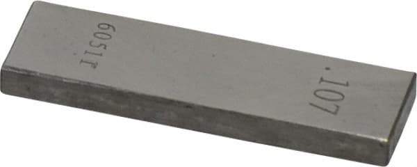Value Collection - 0.107" Rectangular Steel Gage Block - Accuracy Grade 0, Includes NIST Traceability Certification - Industrial Tool & Supply