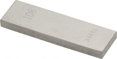 Value Collection - 0.108" Rectangular Steel Gage Block - Accuracy Grade 0, Includes NIST Traceability Certification - Industrial Tool & Supply