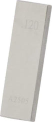 Value Collection - 0.12" Rectangular Steel Gage Block - Accuracy Grade 0, Includes NIST Traceability Certification - Industrial Tool & Supply