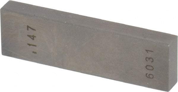 Value Collection - 0.147" Rectangular Steel Gage Block - Accuracy Grade 0, Includes NIST Traceability Certification - Industrial Tool & Supply