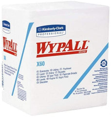 WypAll - X60 1/4 Fold Shop Towel/Industrial Wipes - Poly Pack, 12-1/2" x 12" Sheet Size, White - Industrial Tool & Supply