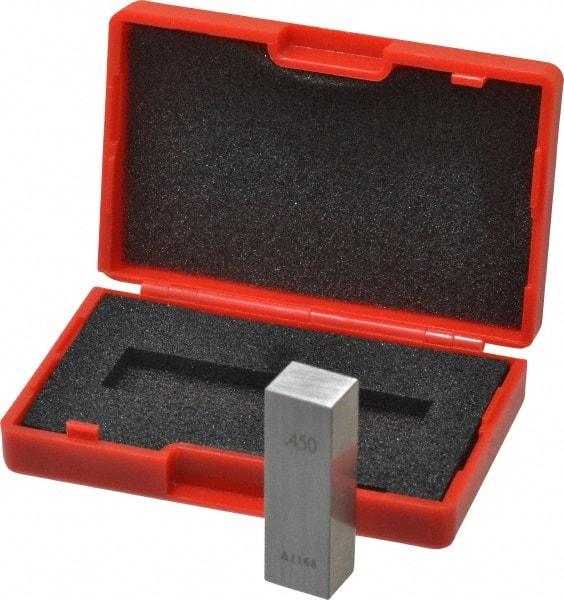 Value Collection - 0.45" Rectangular Steel Gage Block - Accuracy Grade 0, Includes NIST Traceability Certification - Industrial Tool & Supply