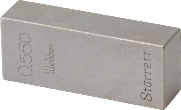 Value Collection - 0.55" Rectangular Steel Gage Block - Accuracy Grade 0, Includes NIST Traceability Certification - Industrial Tool & Supply