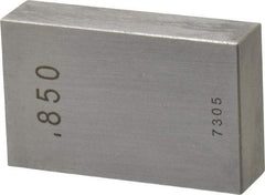 Value Collection - 0.85" Rectangular Steel Gage Block - Accuracy Grade 0, Includes NIST Traceability Certification - Industrial Tool & Supply