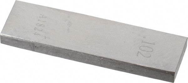 Value Collection - 0.102" Rectangular Steel Gage Block - Accuracy Grade AS-1, Includes NIST Traceability Certification - Industrial Tool & Supply