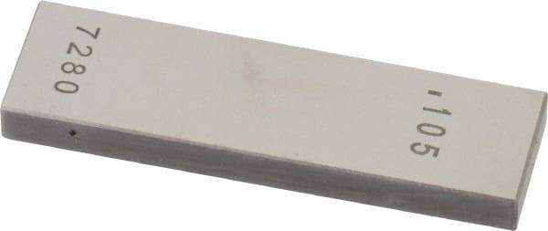 Value Collection - 0.105" Rectangular Steel Gage Block - Accuracy Grade AS-1, Includes NIST Traceability Certification - Industrial Tool & Supply