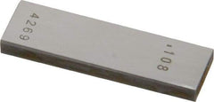 Value Collection - 0.108" Rectangular Steel Gage Block - Accuracy Grade AS-1, Includes NIST Traceability Certification - Industrial Tool & Supply
