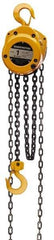 Harrington Hoist - 10,000 Lb Lifting Capacity, 10' Lift Height, Hand Hoist - Made from Chain, 134' Overhaul to Lift 1', 3 Chains - Industrial Tool & Supply