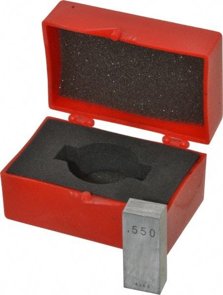 Value Collection - 0.55" Rectangular Steel Gage Block - Accuracy Grade AS-1, Includes NIST Traceability Certification - Industrial Tool & Supply