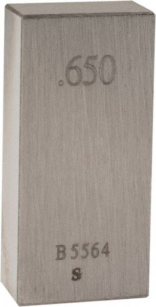 Value Collection - 0.65" Rectangular Steel Gage Block - Accuracy Grade AS-1, Includes NIST Traceability Certification - Industrial Tool & Supply