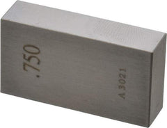 Value Collection - 0.75" Rectangular Steel Gage Block - Accuracy Grade AS-1, Includes NIST Traceability Certification - Industrial Tool & Supply