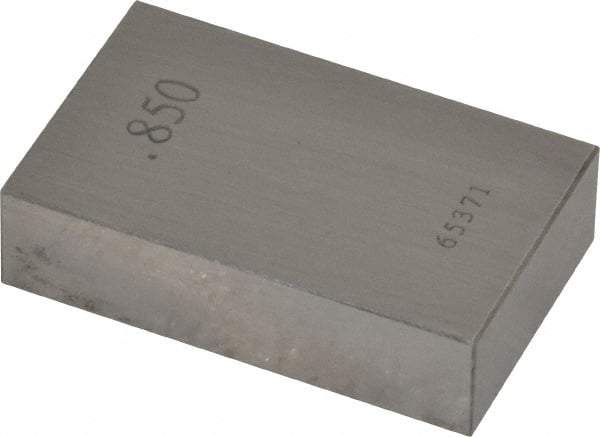 Value Collection - 0.85" Rectangular Steel Gage Block - Accuracy Grade AS-1, Includes NIST Traceability Certification - Industrial Tool & Supply