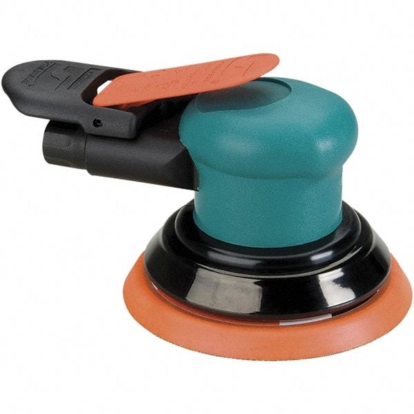 Dynabrade - 12,000 OPM, 14 CFM Air Consumption, Palm Air Orbital Sander - Round Pad, 1/4 NPT Inlet - Industrial Tool & Supply