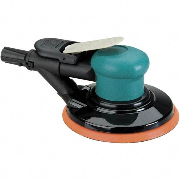 Dynabrade - 12,000 OPM, 14 CFM Air Consumption, Palm Air Orbital Sander - Round Pad, 1/4 NPT Inlet - Industrial Tool & Supply