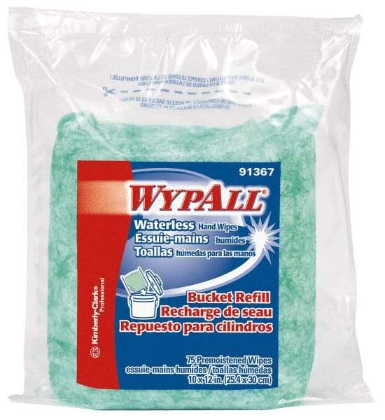 WypAll - Pre-Moistened Hand Cleaning Wipes - Refill, 12-1/4" x 10-1/2" Sheet Size, Green - Industrial Tool & Supply