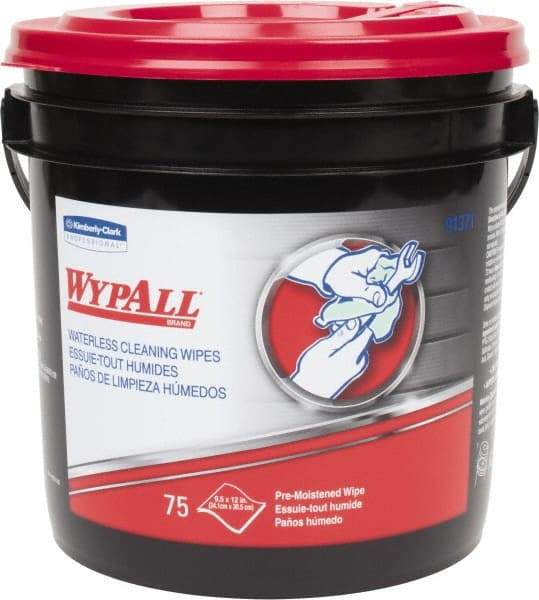 WypAll - Pre-Moistened Hand Cleaning Wipes - Canister, 12-1/4" x 10-1/2" Sheet Size, Green - Industrial Tool & Supply