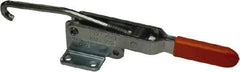 Lapeer - 750 Lb Capacity, Horizontal, J Hook, Flanged Base, Carbon Steel Pull Action Latch Clamp - 5-3/8" Drawing Movement, 11-1/4" OAL, Straight Handle - Industrial Tool & Supply
