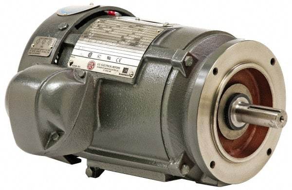 US Motors - 1.5 hp, TEFC Enclosure, No Thermal Protection, 1,740 RPM, 460 Volt, 60 Hz, Three Phase Premium Efficient Motor - Size 145 Frame, C-Face Mount, 1 Speed, Ball Bearings, 2.1 Full Load Amps, F Class Insulation, Reversible - Industrial Tool & Supply