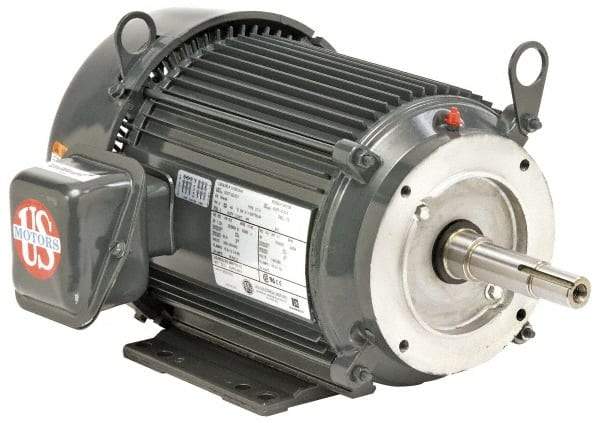 US Motors - 2 hp, TEFC Enclosure, No Thermal Protection, 1,735 RPM, 230/460 Volt, 60 Hz, Three Phase Premium Efficient Motor - Size 145 Frame, Rigid Mount, 1 Speed, Ball Bearings, 5.8/2.9 Full Load Amps, F Class Insulation, Reversible - Industrial Tool & Supply