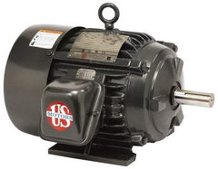 US Motors - 30 hp, TEFC Enclosure, No Thermal Protection, 1,775 RPM, 200 Volt, 60 Hz, Three Phase Premium Efficient Motor - Size 324 Frame, Rigid Mount, 2 Speed, Ball Bearings, 81 Full Load Amps, F Class Insulation, Reversible - Industrial Tool & Supply