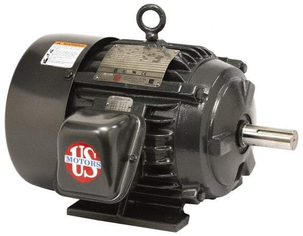 US Motors - 100 hp, TEFC Enclosure, No Thermal Protection, 1,785 RPM, 200 Volt, 60 Hz, Three Phase Premium Efficient Motor - Size 405 Frame, Rigid Mount, 1 Speed, Ball Bearings, 261 Full Load Amps, F Class Insulation, Reversible - Industrial Tool & Supply
