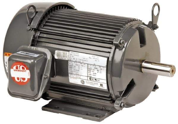 US Motors - 1 hp, TEFC Enclosure, No Thermal Protection, 1,750 RPM, 460 Volt, 60 Hz, Three Phase Premium Efficient Motor - Size 143 Frame, Rigid Mount, 2 Speed, Ball Bearings, 1.6 Full Load Amps, F Class Insulation, Reversible - Industrial Tool & Supply