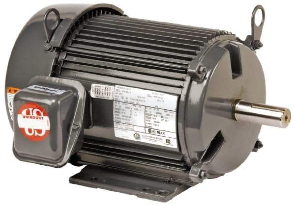 US Motors - 7-1/2 hp, TEFC Enclosure, No Thermal Protection, 1,770 RPM, 460 Volt, 60 Hz, Three Phase Premium Efficient Motor - Size 254 Frame, Rigid Mount, 2 Speed, Ball Bearings, 9.6 Full Load Amps, F Class Insulation, Reversible - Industrial Tool & Supply