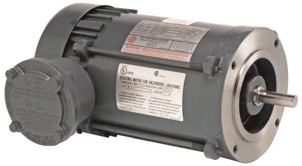US Motors - 3/4 hp, TEFC Enclosure, No Thermal Protection, 1,740 RPM, 230/460 Volt, 60 Hz, Three Phase Standard Efficient Motor - Size 56 Frame, C-Face Mount, 1 Speed, Ball Bearings, 2.6/1.3 Full Load Amps, B Class Insulation, Reversible - Industrial Tool & Supply