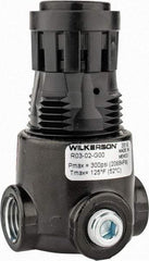 Wilkerson - 1/4 NPT Port, 15 CFM, Zinc Miniature Regulator - 2 to 125 psi Range, 300 Max psi Supply Pressure, 1/8" Gauge Port Thread, 1.65" Wide x 2.88" High - Industrial Tool & Supply