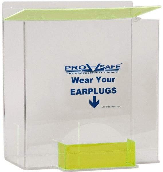 PRO-SAFE - Hinged Top & Bottom Tray Box/Tray Style Earplug Dispenser - Tabletop or Wall Mount - Industrial Tool & Supply