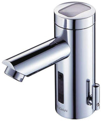 Sloan Valve Co. - Chrome Single Hole Electronic & Sensor Faucet with External Mixer - Powered by Battery, Standard Spout, 4" Mounting Centers - Industrial Tool & Supply