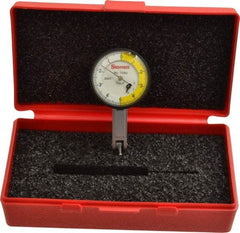 Starrett - 0.02 Inch Range, 0.0001 Inch Dial Graduation, Horizontal Dial Test Indicator - 1-3/8 Inch White Dial, 0-5-0 Dial Reading - Industrial Tool & Supply